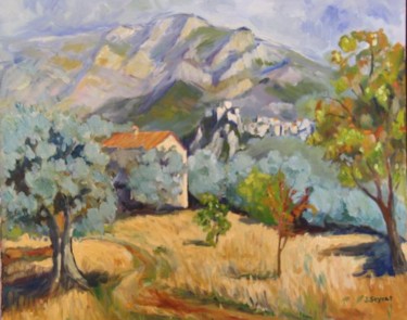 Peinture intitulée "le mont Vial et Gil…" par Jean Seyrat, Œuvre d'art originale, Huile