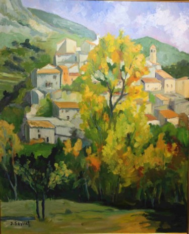 Peinture intitulée "automne-a-coursegou…" par Jean Seyrat, Œuvre d'art originale