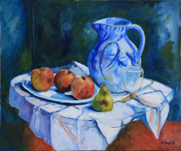 Peinture intitulée "Trois pommes" par Jean Seyrat, Œuvre d'art originale
