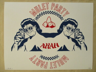 Prenten & gravures getiteld "Mulet Party" door Jean Terasas (ahah), Origineel Kunstwerk, Zeefdruk