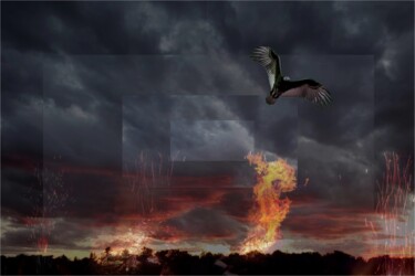 Photographie intitulée "Ce monde qui brûle" par Jean-Thomas Bédard, Œuvre d'art originale, Photographie manipulée