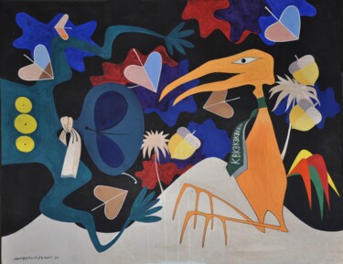 Pittura intitolato "Les habitants de l'…" da Jean-Thomas Bédard, Opera d'arte originale, Gouache