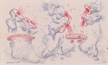 Zeichnungen mit dem Titel "Circulation d'énerg…" von Jean-Thomas Bédard, Original-Kunstwerk, Marker