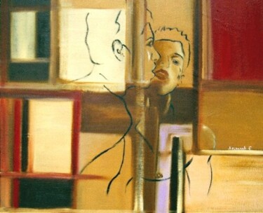 Painting titled "Kiss" by Jean-Vincent Escalant, Original Artwork
