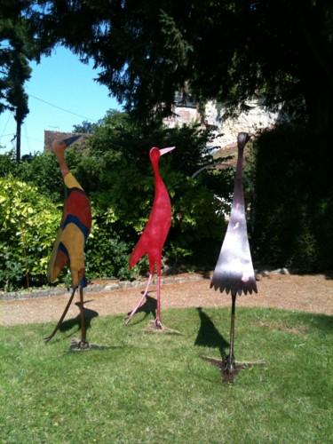 Скульптура под названием "L'oiseau-girouette" - Jean Vindras, Подлинное произведение искусства, Металлы