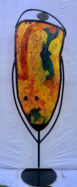 Sculpture titled "Le petit Oscar" by Jean Vindras, Original Artwork, Stained glass painting