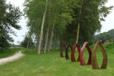 Skulptur mit dem Titel "Les Origines" von Jean Vindras, Original-Kunstwerk, Metalle