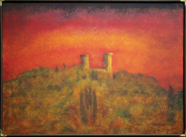 Painting titled "" Châteaurenard "" by Jean Xavier Combe, Original Artwork, Oil