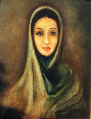 Painting titled "" Graziella "" by Jean Xavier Combe, Original Artwork, Oil