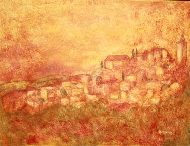 Painting titled "Roussillon I" by Jean Xavier Combe, Original Artwork, Oil