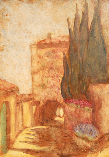Peinture intitulée "Soustet à Châteaune…" par Jean Xavier Combe, Œuvre d'art originale, Huile Monté sur Autre panneau rigide