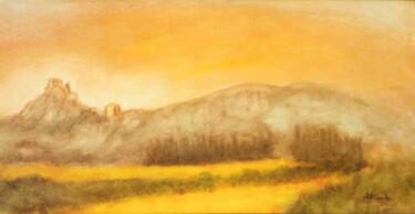 Malerei mit dem Titel "Château de la reine…" von Jean Xavier Combe, Original-Kunstwerk, Öl Auf Keilrahmen aus Holz montiert