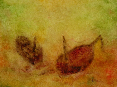 Картина под названием "" Epave II"" - Jean Xavier Combe, Подлинное произведение искусства, Масло Установлен на Деревянная ра…