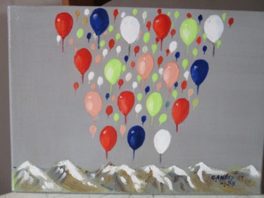 Рисунок под названием "ballons" - Jean-Yves Gahéry, Подлинное произведение искусства, Масло