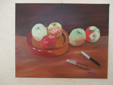 Painting titled "Les Pommes" by Jean-Yves Gahéry, Original Artwork