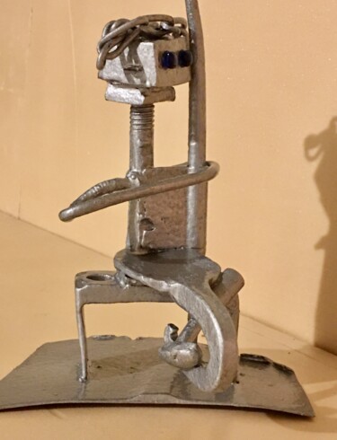 Sculptuur getiteld "Modèle pour peintre" door Jean-Yves Grossiord, Origineel Kunstwerk, Metalen