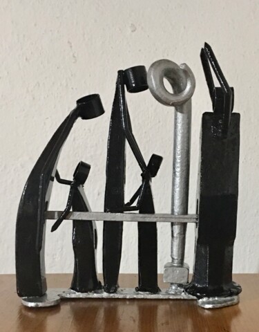 Skulptur mit dem Titel "ISB (Intrus Sur Bal…" von Jean-Yves Grossiord, Original-Kunstwerk, Metalle