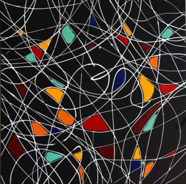Painting titled "Triptique couleur I" by Jean-Yves Lega (LEGA), Original Artwork