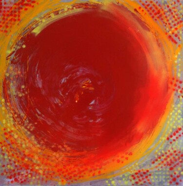 Painting titled "Soleil rouge" by Jean-Yves Lega (LEGA), Original Artwork