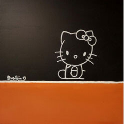 Peinture intitulée "Hello Kitty" par Jean-Yves Lega (LEGA), Œuvre d'art originale