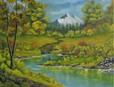 Картина под названием "nature montagnarde" - Jean-Yves Saint Lezer, Подлинное произведение искусства, Масло
