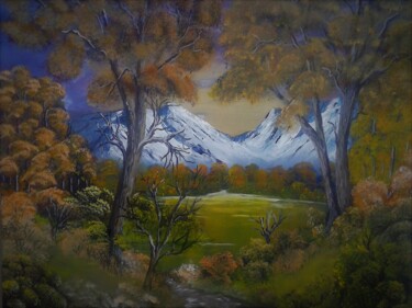 Painting titled "entre-deux-saisons." by Jean-Yves Saint Lezer, Original Artwork, Oil