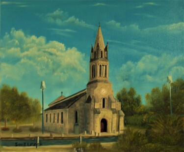 Malerei mit dem Titel "église saint-pierre" von Jean-Yves Saint Lezer, Original-Kunstwerk, Öl