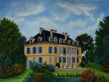 Картина под названием "chateau de Saige (2…" - Jean-Yves Saint Lezer, Подлинное произведение искусства, Масло