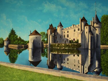 Malerei mit dem Titel "Chateau de la BREDE…" von Jean-Yves Saint Lezer, Original-Kunstwerk, Öl
