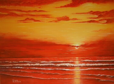 제목이 "coucher de soleil s…"인 미술작품 Jean-Yves Saint Lezer로, 원작, 기름