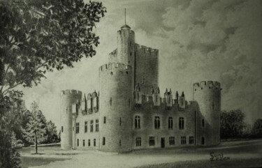 Dessin intitulée "Château Roquetailla…" par Jean-Yves Saint Lezer, Œuvre d'art originale, Crayon