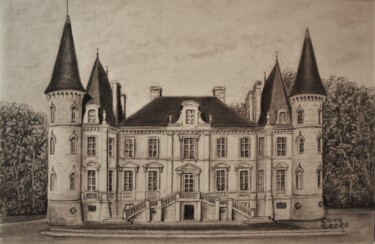 Drawing titled "Château Pichon-Long…" by Jean-Yves Saint Lezer, Original Artwork, Pencil