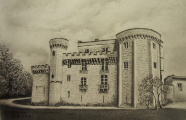 Dessin intitulée "Château Lamarque" par Jean-Yves Saint Lezer, Œuvre d'art originale, Crayon