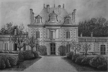 Rysunek zatytułowany „Château Saint-Ahon” autorstwa Jean-Yves Saint Lezer, Oryginalna praca, Ołówek
