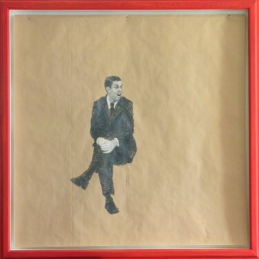 Dessin intitulée "Gentleman  - 3" par Jean-Yves Verne, Œuvre d'art originale, Craie Monté sur Autre panneau rigide