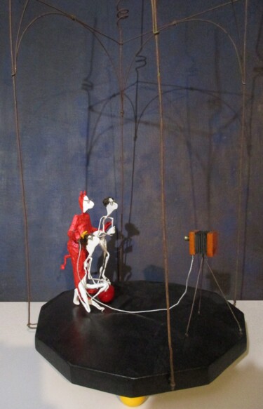 Sculpture intitulée "the original selfie…" par Jean-Yves Verne, Œuvre d'art originale, Métaux