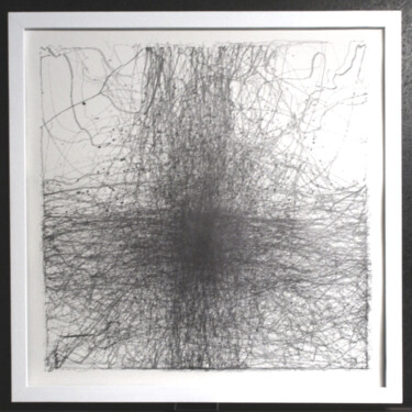 Drawing titled "dessin cinématique…" by Jean-Yves Verne, Original Artwork, Graphite Mounted on Wood Panel