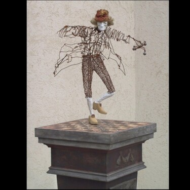 Skulptur mit dem Titel "voltaire - la diago…" von Jean-Yves Verne, Original-Kunstwerk, Gemischte Medien