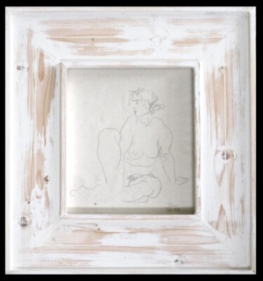 图画 标题为“dessin - nu - femme…” 由Jean-Yves Verne, 原创艺术品, 石墨 安装在纸板上