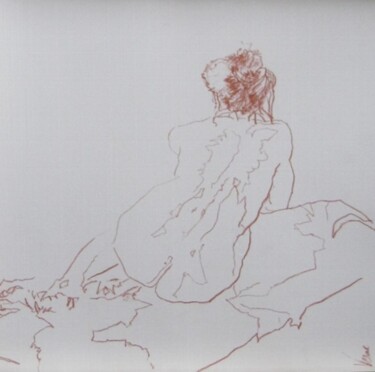 Disegno intitolato "dessin - nu - femme…" da Jean-Yves Verne, Opera d'arte originale, Pastello Montato su Cartone