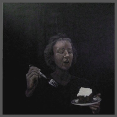 Malerei mit dem Titel "portrait de femme a…" von Jean-Yves Verne, Original-Kunstwerk, Acryl