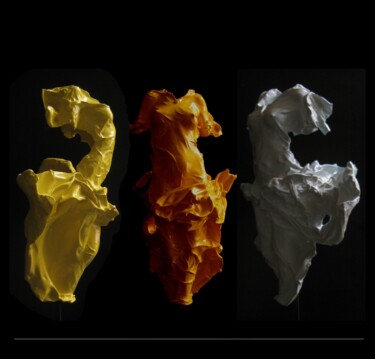 Скульптура под названием "3 plastic-allegory-…" - Jean-Yves Verne, Подлинное произведение искусства, Металлы