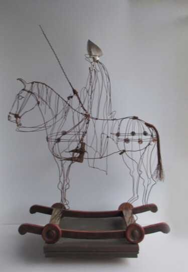 Sculpture intitulée "moyenâgisation" par Jean-Yves Verne, Œuvre d'art originale, Fil de fer