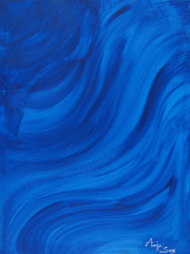 Malarstwo zatytułowany „bleu mamouth” autorstwa Jean-Yves Zilio (Anje Sevy), Oryginalna praca, Akryl
