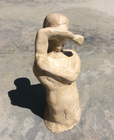 Sculpture titled "Art thérapie la peu…" by Jean-Yves Zilio (Anje Sevy), Original Artwork, Clay