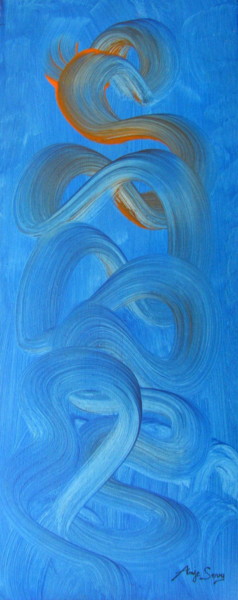 Peinture intitulée "p'tit bleu" par Jean-Yves Zilio (Anje Sevy), Œuvre d'art originale, Acrylique