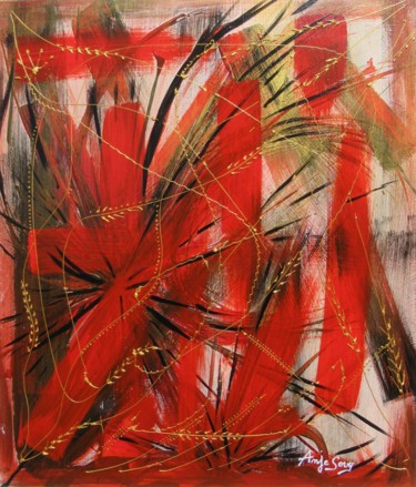 Painting titled "coquelicot.jpg" by Jean-Yves Zilio (Anje Sevy), Original Artwork, Acrylic