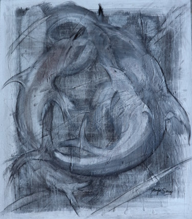 Pintura titulada "DAUPHINS" por Jean-Yves Zilio (Anje Sevy), Obra de arte original, Acrílico