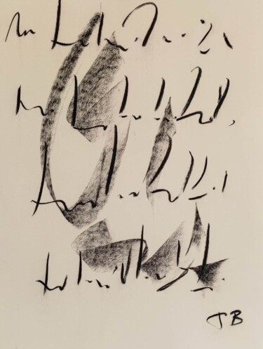 Drawing titled "ECRITURES, conversa…" by Jeanbaptiste Van Den Heede, Original Artwork, Charcoal