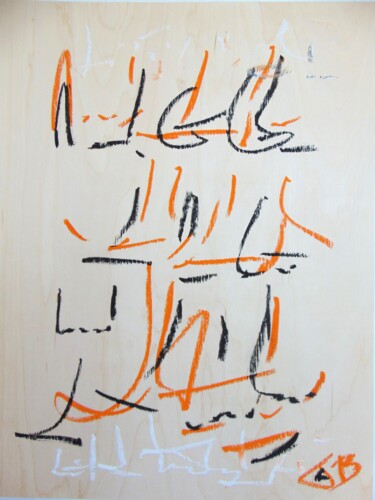 Schilderij getiteld "caligraphie libre" door Jeanbaptiste Van Den Heede, Origineel Kunstwerk, Olie Gemonteerd op Frame voor…